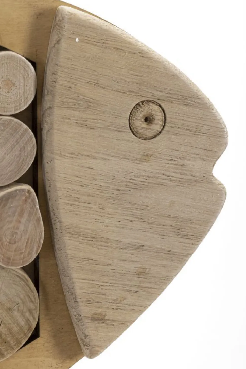 Sculpture suspendue Poisson en bois massif et M.D.F rond