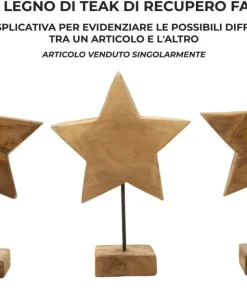 Sculpture étoile Teck recyclé marron