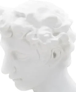Sculpture tête masculine Renaissance Florentine Polyrésine Blanc
