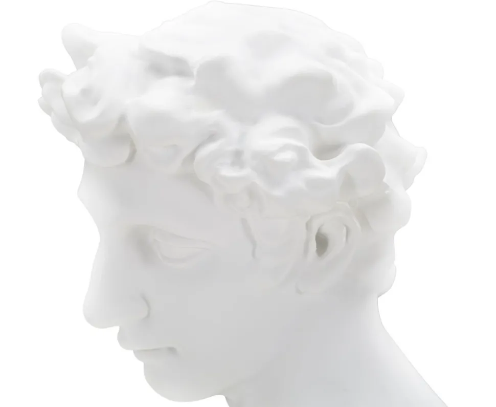 Sculpture tête masculine Renaissance Florentine Polyrésine Blanc