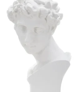 Sculpture tête masculine Renaissance Florentine Polyrésine Blanc
