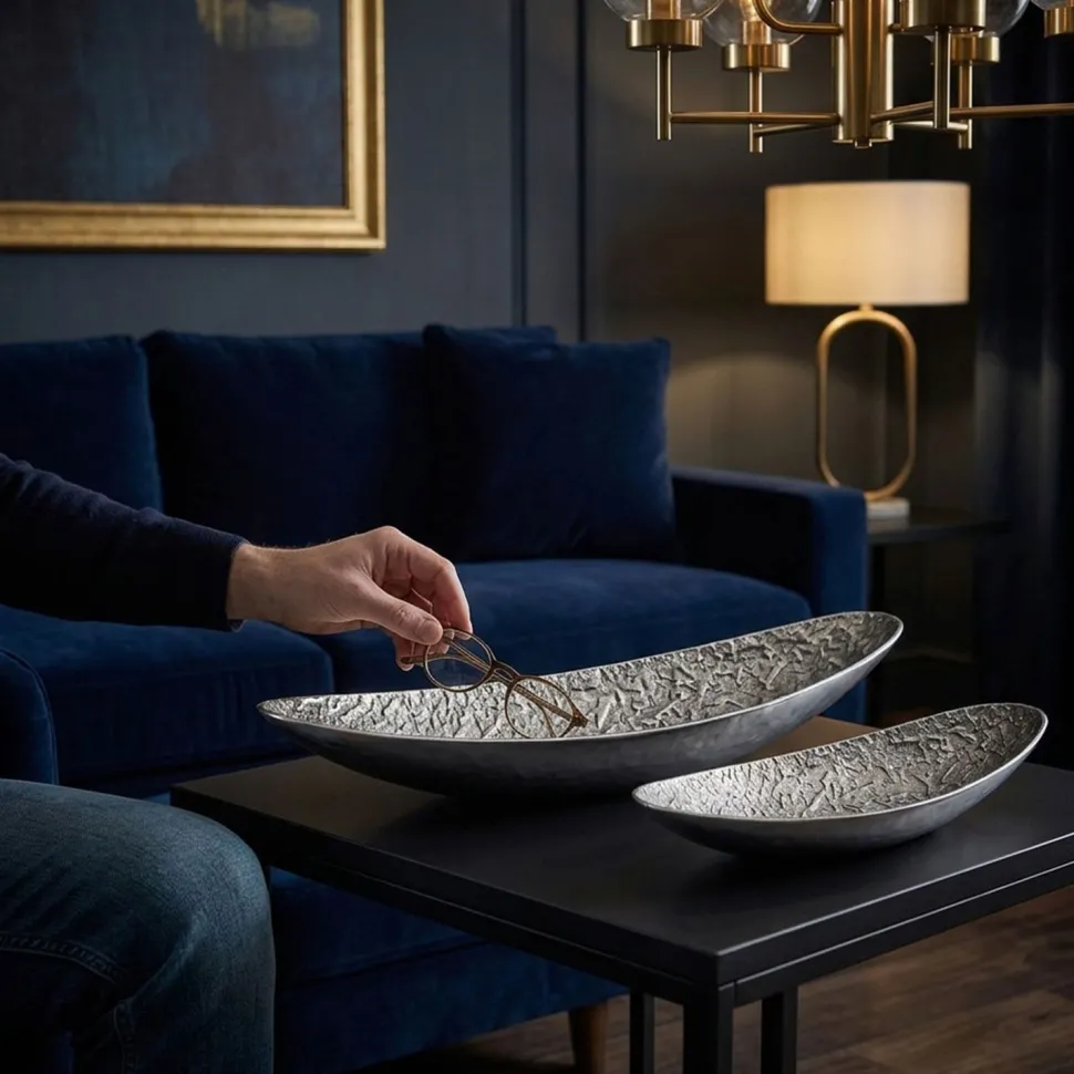Set de 2 plateaux Camilla Nickel