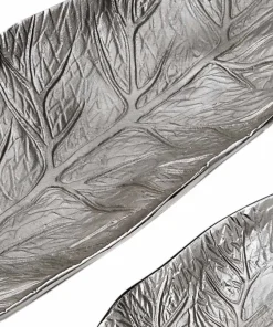 Set de 3 plateaux feuilles Natura Nickel