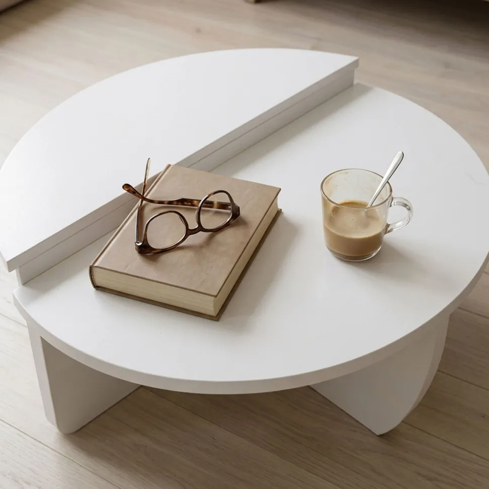 Set de 2 tables basses design Glowik Blanc mat