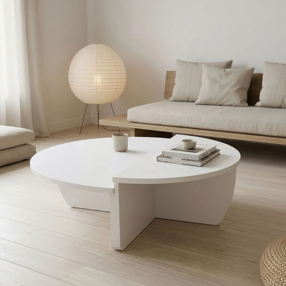 Set de 2 tables basses design Glowik Blanc mat