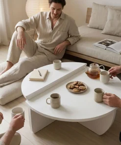 Set de 2 tables basses design Glowik Blanc mat