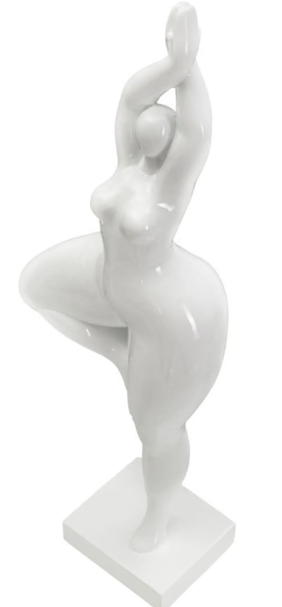 Statue Femme Yoga Polyrésine Blanche