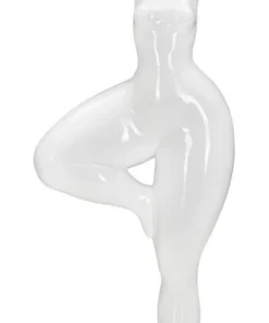 Statue Femme Yoga Polyrésine Blanche