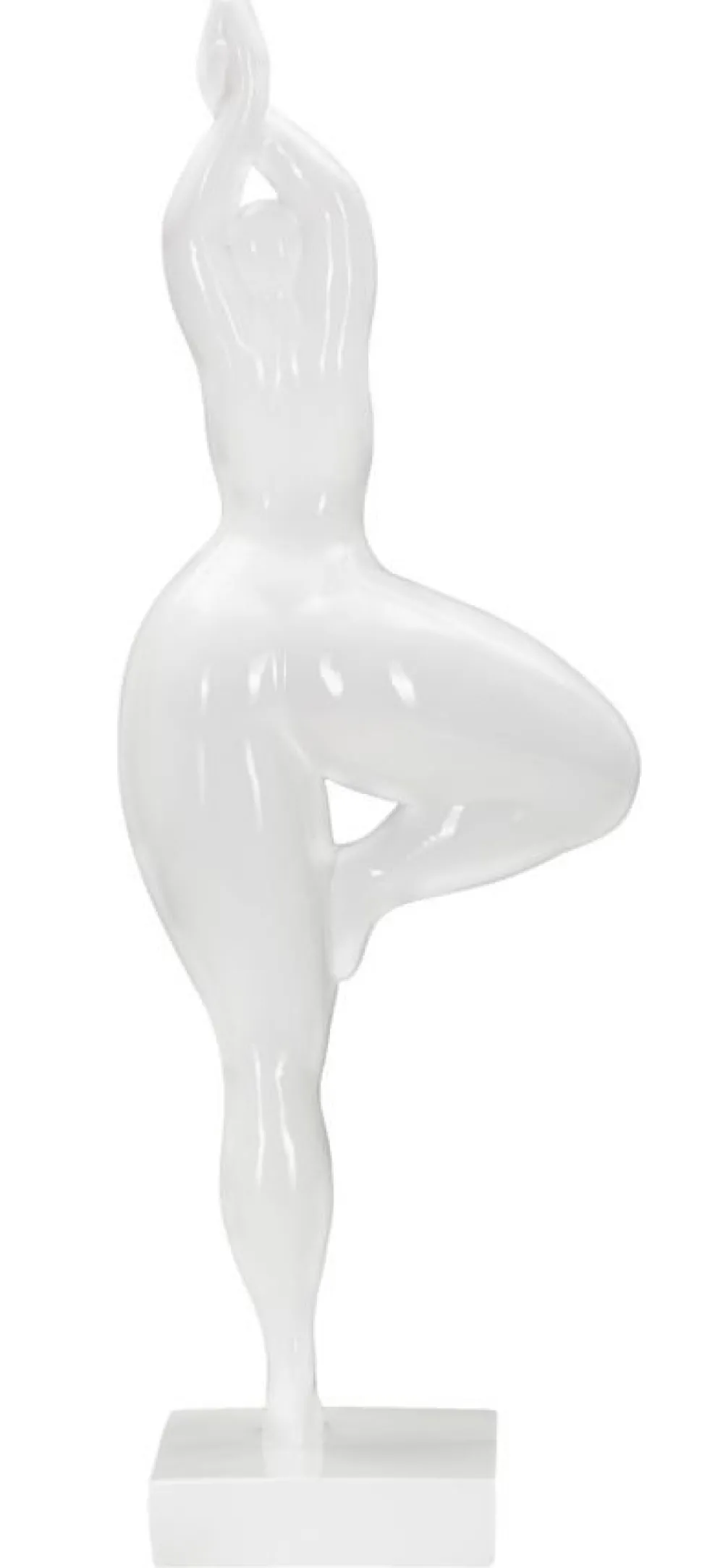 Statue Femme Yoga Polyrésine Blanche