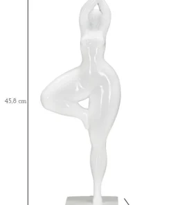 Statue Femme Yoga Polyrésine Blanche