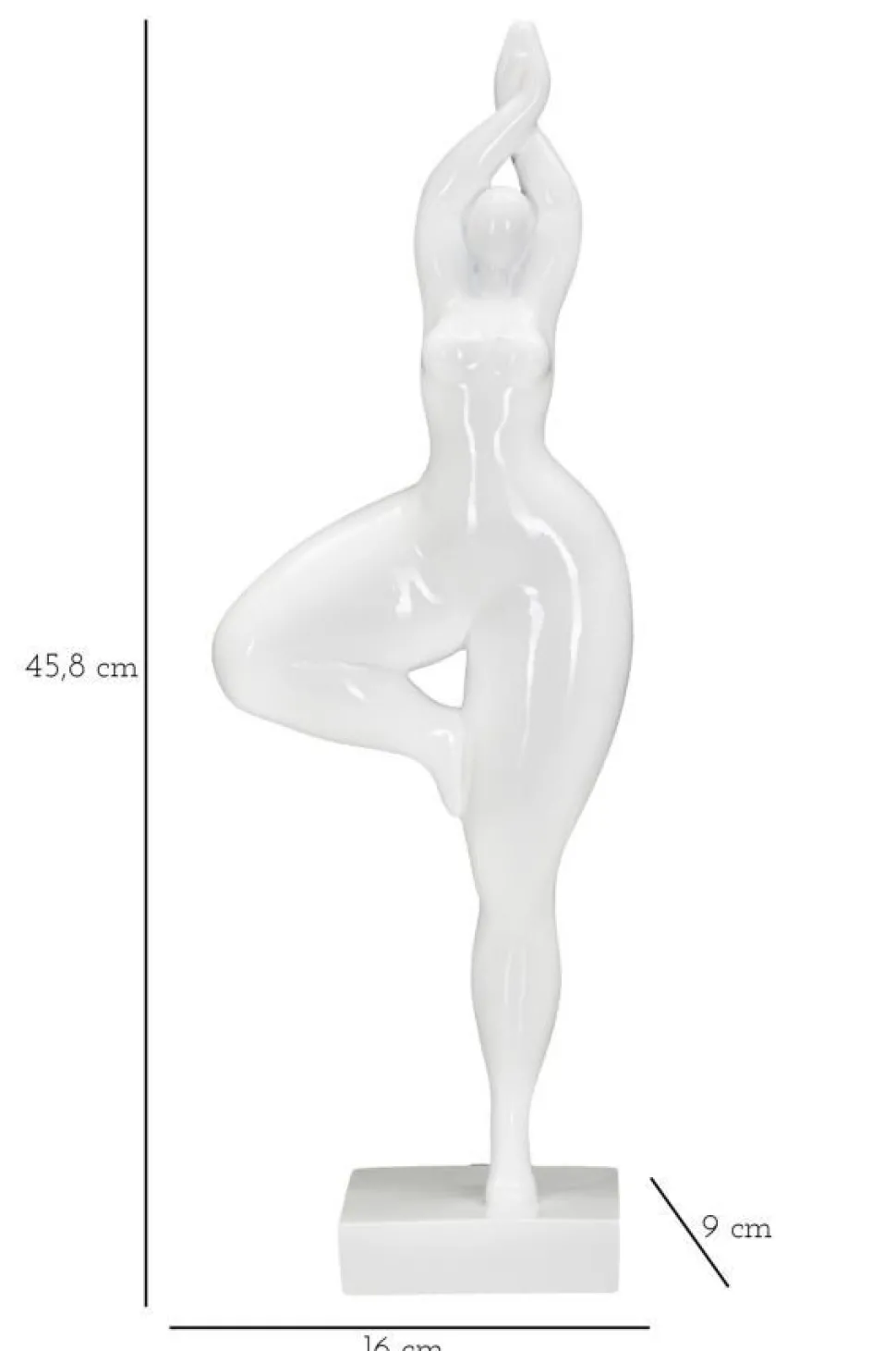 Statue Femme Yoga Polyrésine Blanche