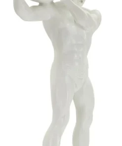 Statue homme athlétique en polyrésine Blanc
