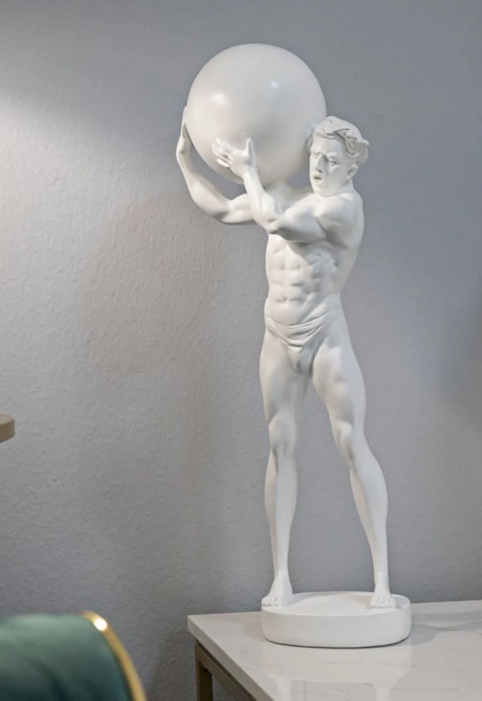 Statue homme athlétique en polyrésine Blanc