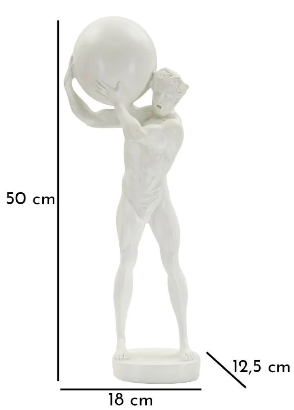 Statue homme athlétique en polyrésine Blanc