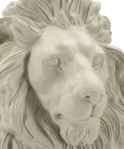 Statue Lion Leone Stons en Résine Beige