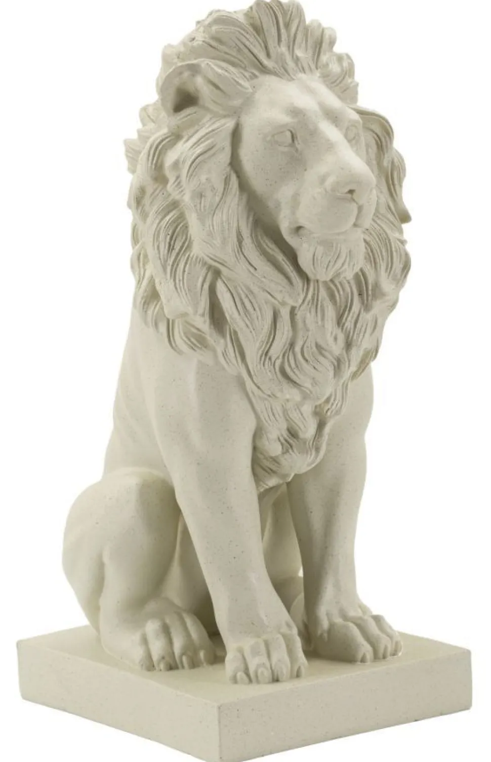 Statue Lion Leone Stons en Résine Beige