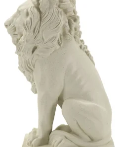 Statue Lion Leone Stons en Résine Beige