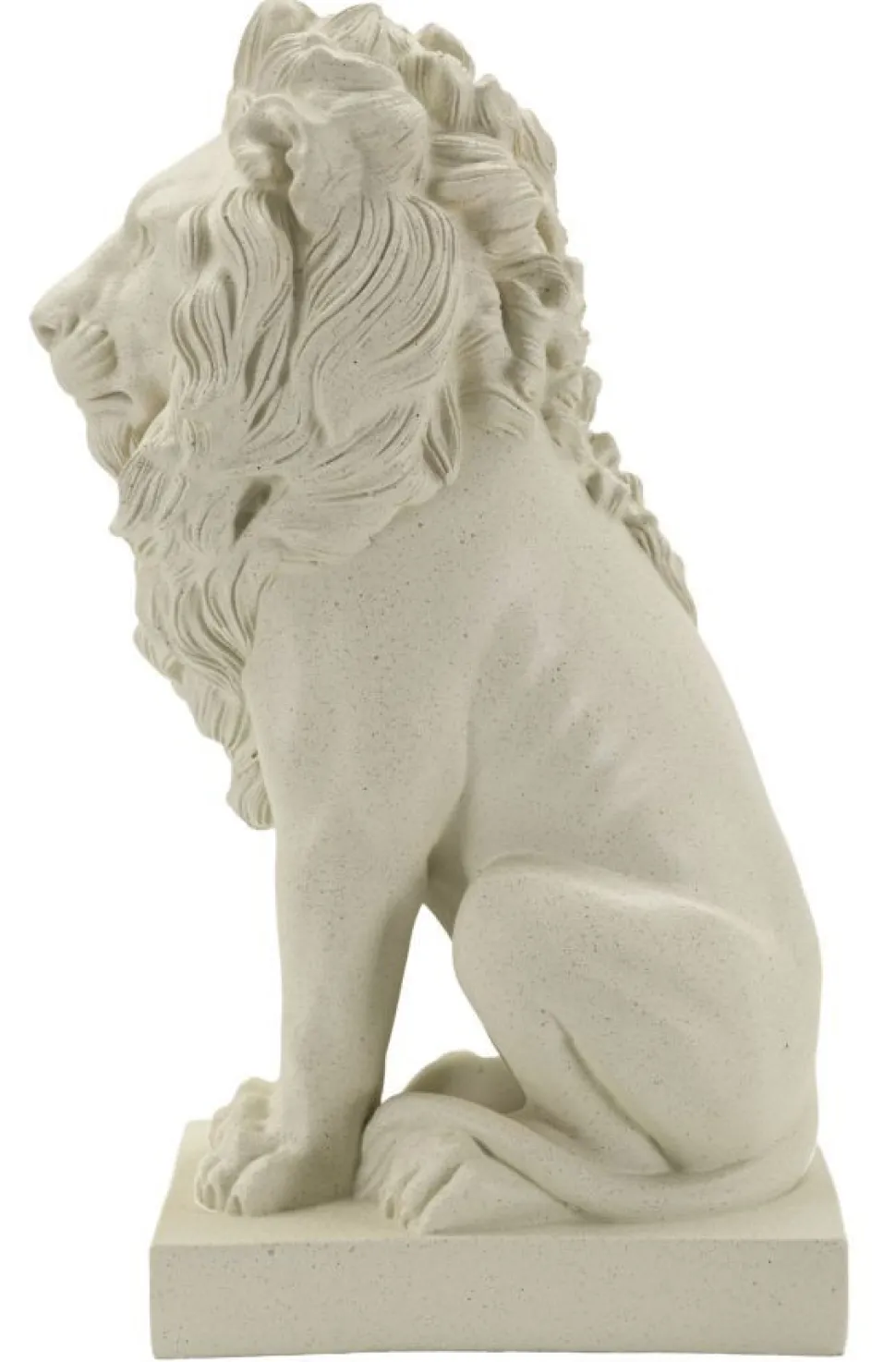 Statue Lion Leone Stons en Résine Beige