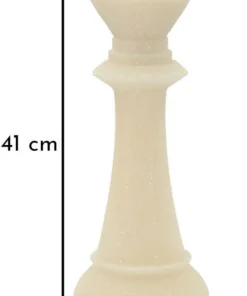 Statuette Roi d'échecs polyrésine Blanc détails Dorés