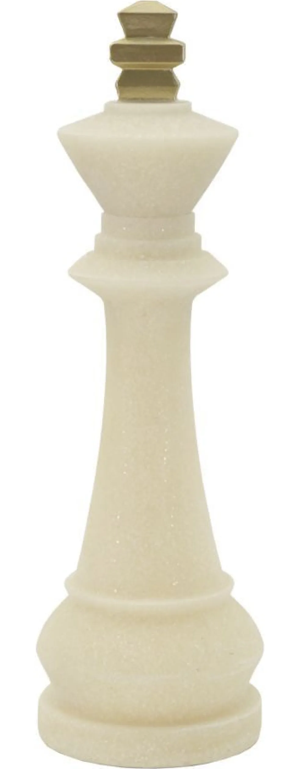Statuette Roi d'échecs polyrésine Blanc détails Dorés