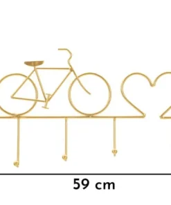 Support mural vélo doré en métal