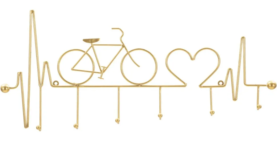 Support mural vélo doré en métal