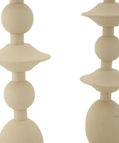 Supports de bougie Gemini Crème ensemble 2 pcs
