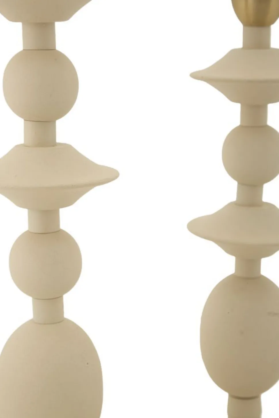 Supports de bougie Gemini Crème ensemble 2 pcs