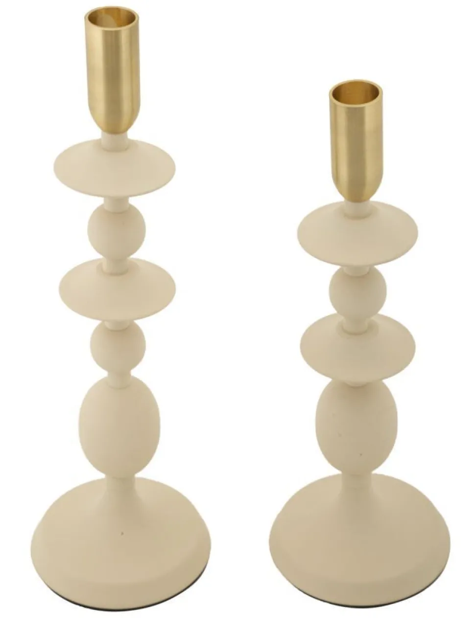 Supports de bougie Gemini Crème ensemble 2 pcs