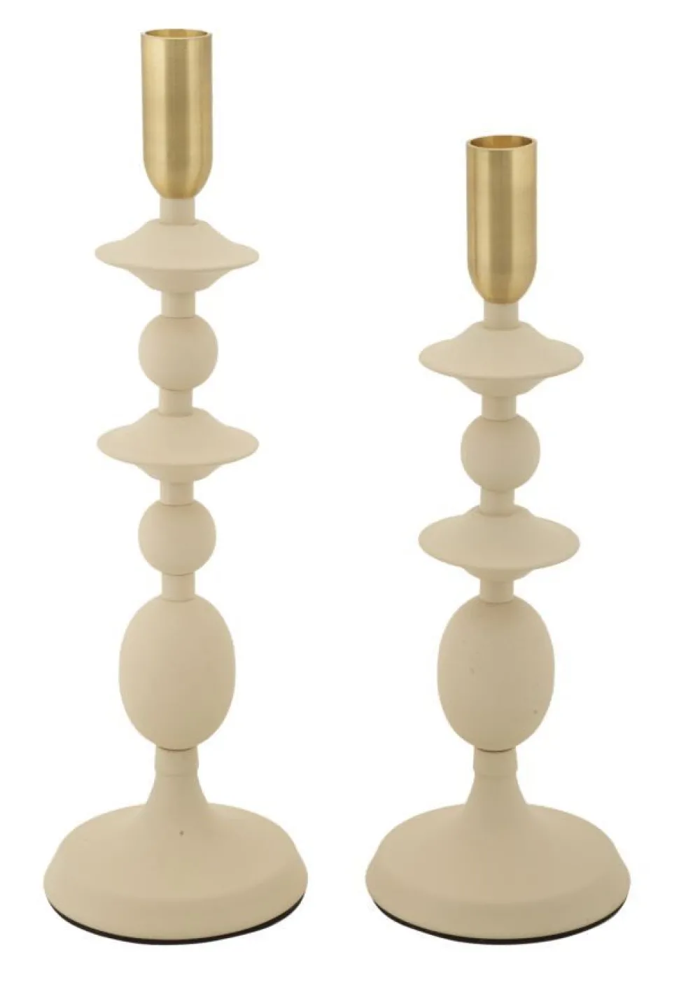Supports de bougie Gemini Crème ensemble 2 pcs