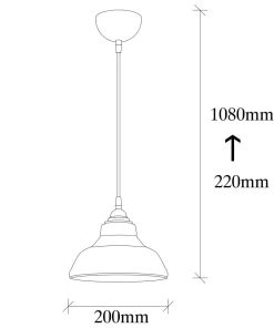 Suspension dôme Salerno D20cm Métal Noir et Verre Ambré foncé
