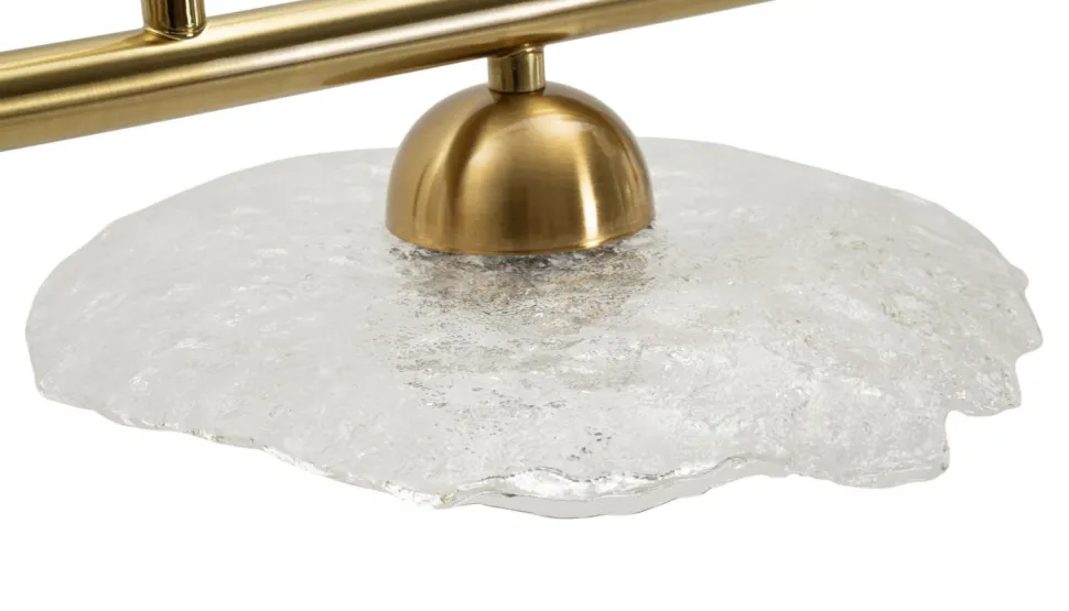 Suspension Emily 5 lumières métal doré et verre transparent