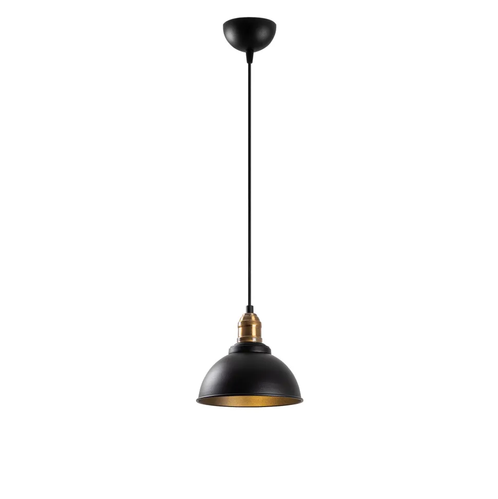 Suspension Escus Ø21cm Métal Noir et Or antique