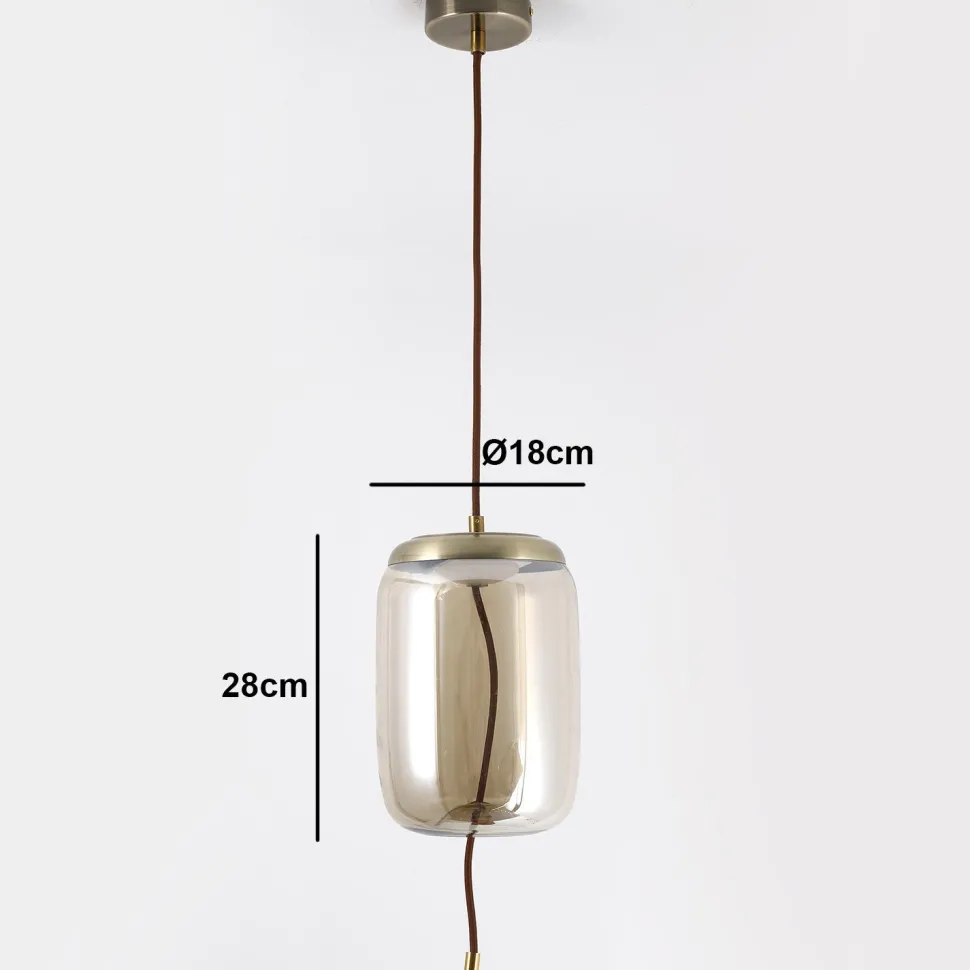 Suspension LED Odalys Verre Transparent fumé