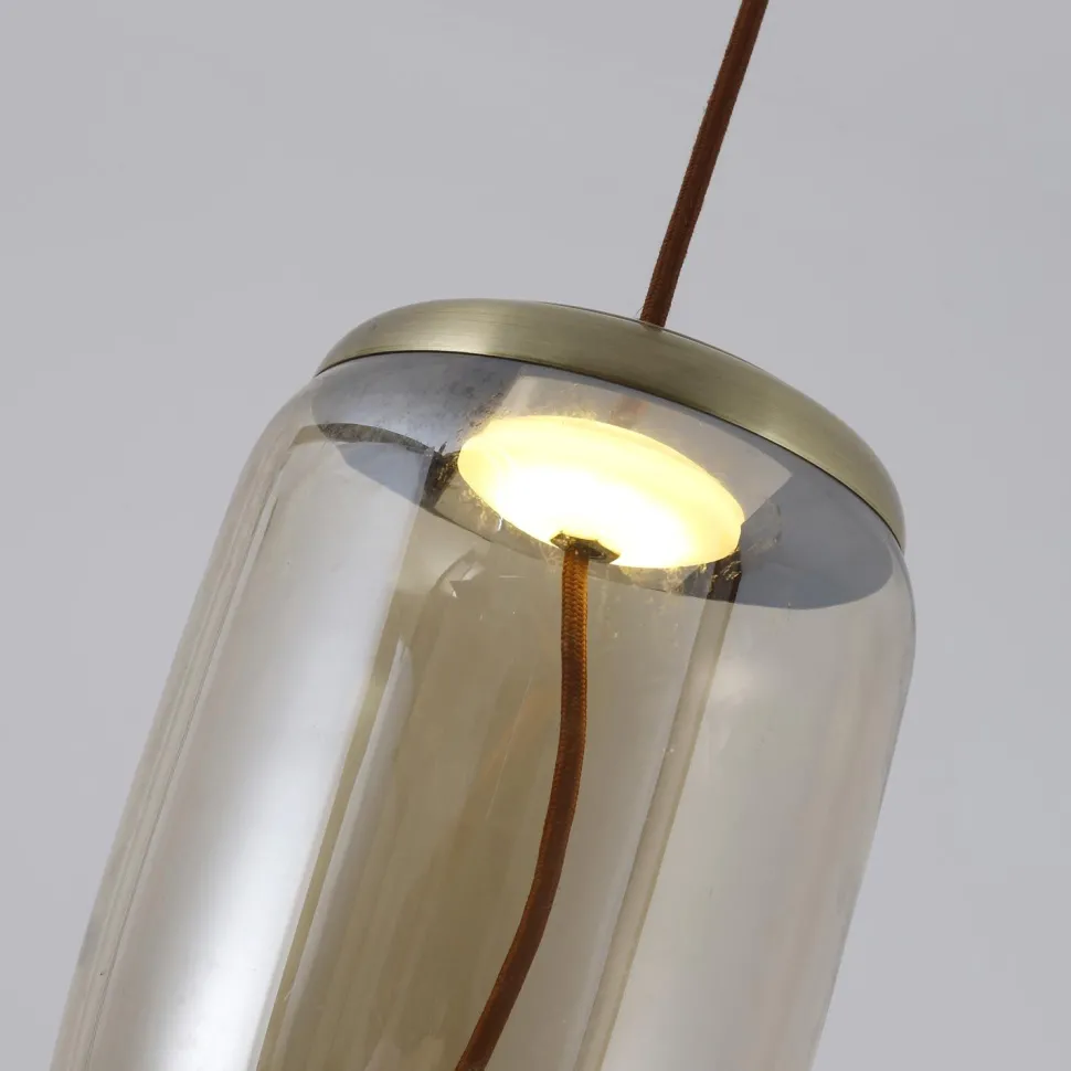Suspension LED Odalys Verre Transparent fumé
