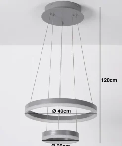Suspension LED Polux Métal Gris