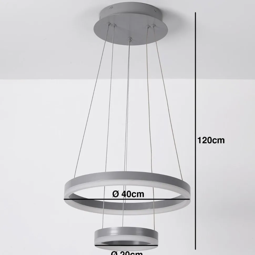 Suspension LED Polux Métal Gris