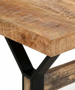 Table à manger rectangulaire style industriel 150cm Rustica Bois de manguier et Métal Noir