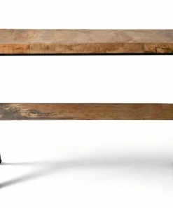 Table à manger rectangulaire style industriel 150cm Rustica Bois de manguier et Métal Noir