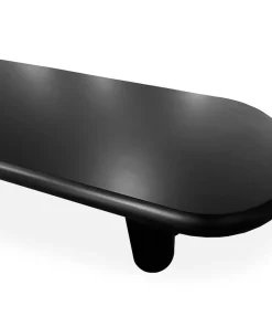 Table basse arrondie 160cm avec pieds colonnes Roady Noir