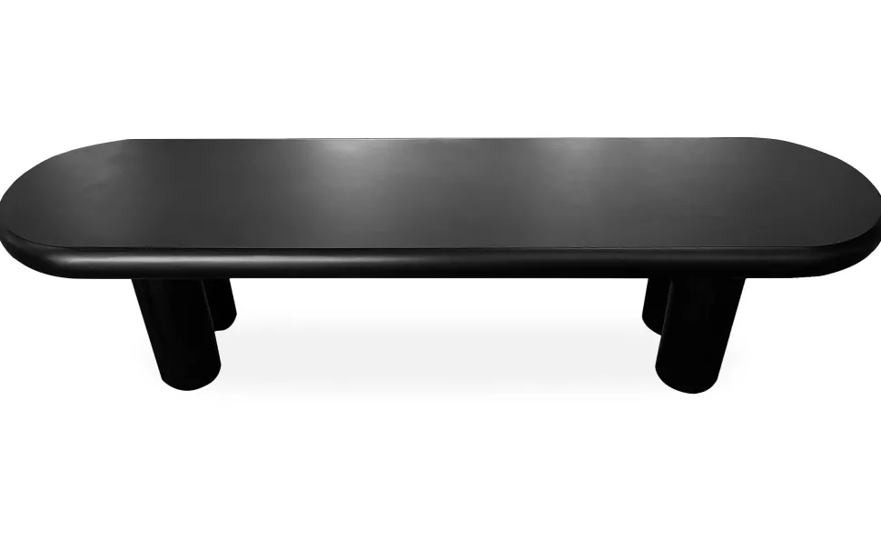 Table basse arrondie 160cm avec pieds colonnes Roady Noir