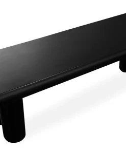 Table basse arrondie 160cm avec pieds colonnes Roady Noir