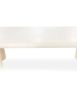 Table basse arrondie 160cm avec pieds colonnes Roady Crème