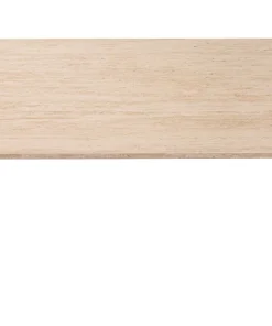 Table basse au design Art Déco Cezanne 60x120cm Effet travertin Beige et Bois foncé