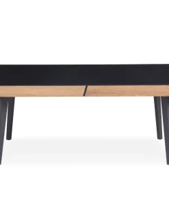 Table basse en bois Darcy avec plateau en Verre Noir