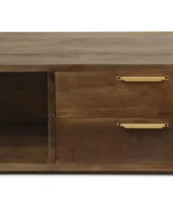 Table basse Firmin Bois et Métal Or