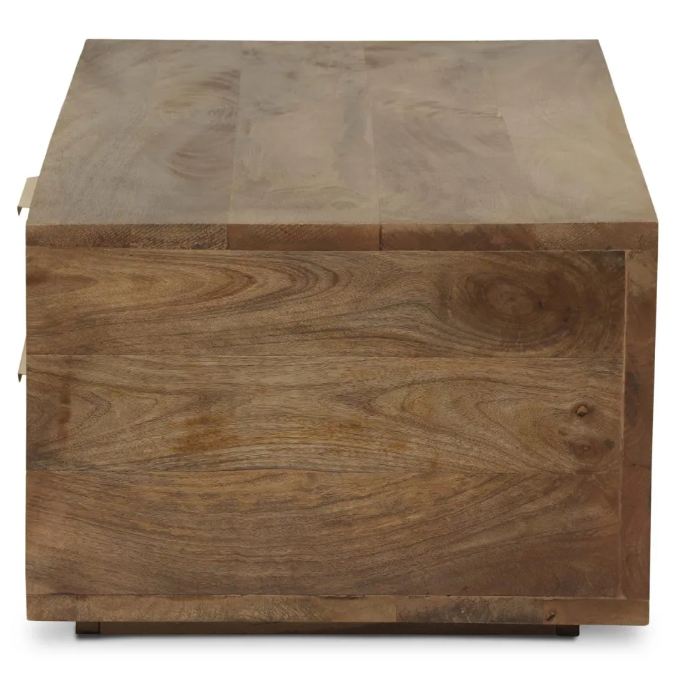 Table basse Firmin Bois et Métal Or