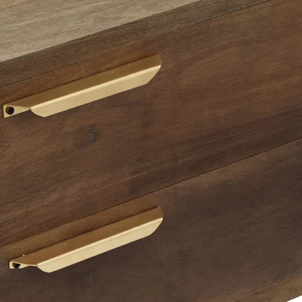 Table basse Firmin Bois et Métal Or