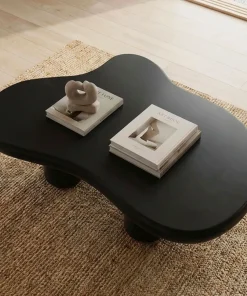 Table basse forme courbes naturelles Valdo 69x100cm Noir