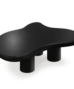 Table basse forme courbes naturelles Valdo 69x100cm Noir